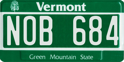 VT license plate NOB684