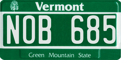 VT license plate NOB685