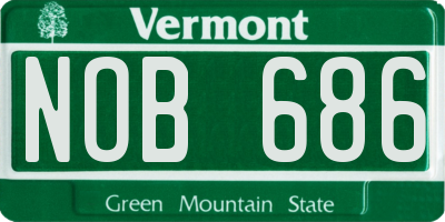 VT license plate NOB686