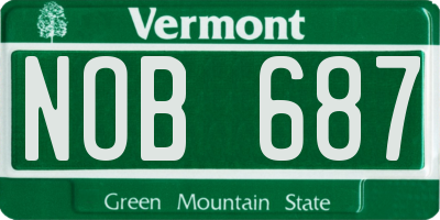 VT license plate NOB687