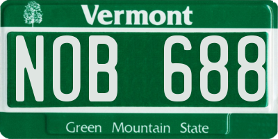 VT license plate NOB688