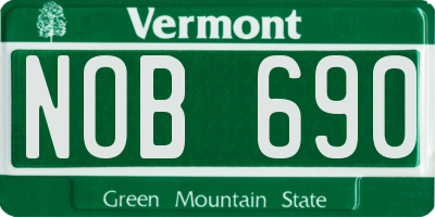 VT license plate NOB690