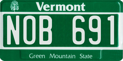 VT license plate NOB691