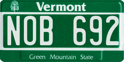 VT license plate NOB692