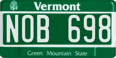 VT license plate NOB698