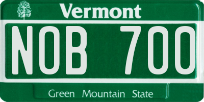 VT license plate NOB700
