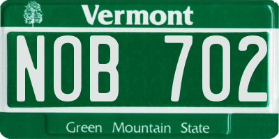 VT license plate NOB702