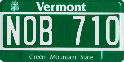 VT license plate NOB710