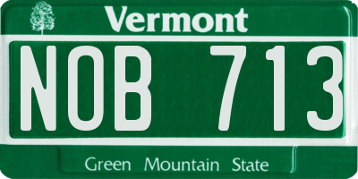 VT license plate NOB713