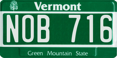 VT license plate NOB716
