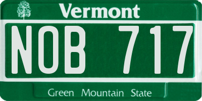 VT license plate NOB717