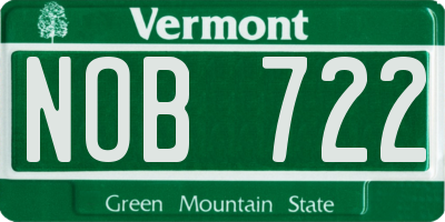 VT license plate NOB722