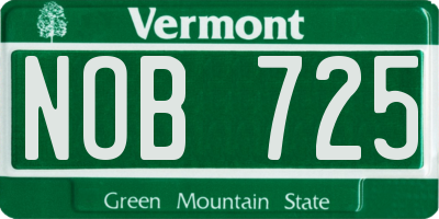 VT license plate NOB725