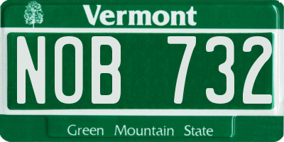 VT license plate NOB732
