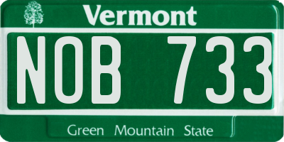 VT license plate NOB733