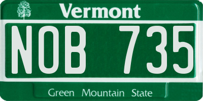 VT license plate NOB735
