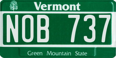 VT license plate NOB737