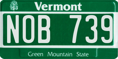 VT license plate NOB739