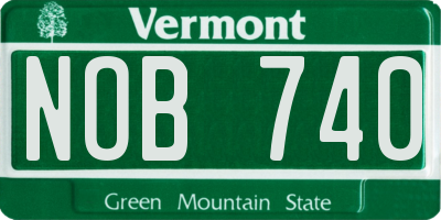 VT license plate NOB740