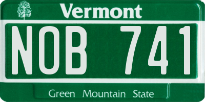 VT license plate NOB741