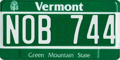 VT license plate NOB744