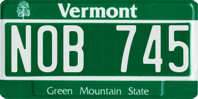 VT license plate NOB745
