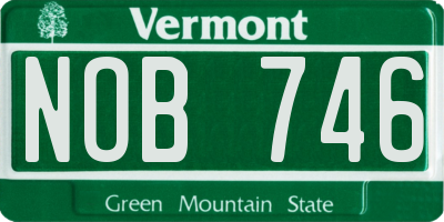 VT license plate NOB746