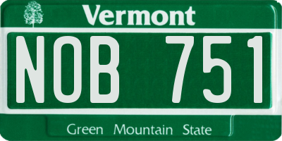 VT license plate NOB751