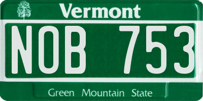 VT license plate NOB753