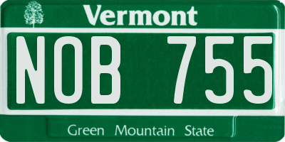 VT license plate NOB755