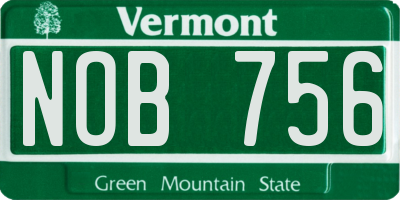 VT license plate NOB756