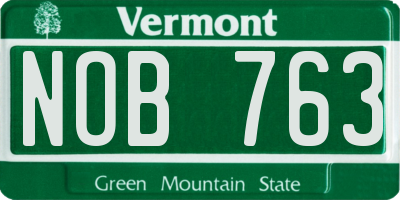 VT license plate NOB763