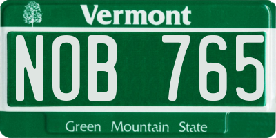 VT license plate NOB765