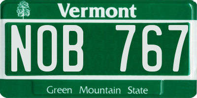 VT license plate NOB767