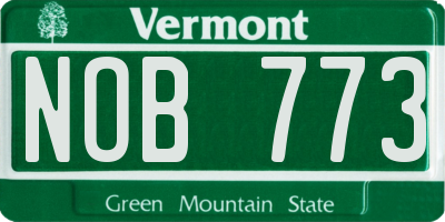 VT license plate NOB773