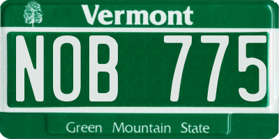 VT license plate NOB775