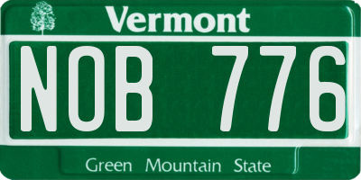 VT license plate NOB776