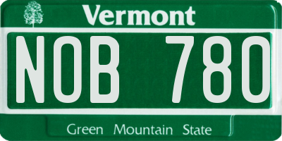 VT license plate NOB780