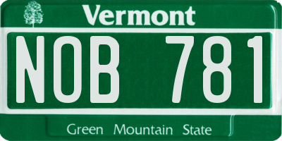 VT license plate NOB781