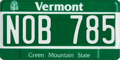 VT license plate NOB785