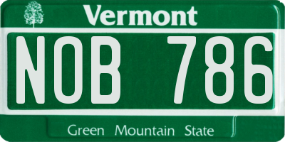VT license plate NOB786