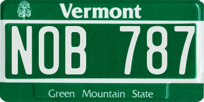 VT license plate NOB787