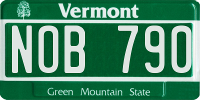 VT license plate NOB790