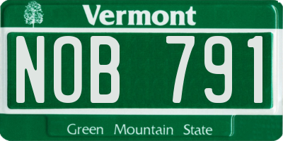 VT license plate NOB791