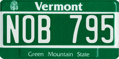 VT license plate NOB795