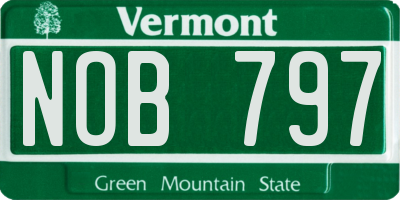 VT license plate NOB797