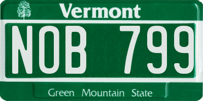 VT license plate NOB799