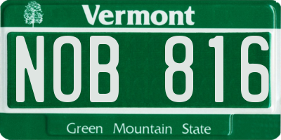 VT license plate NOB816