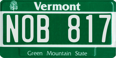 VT license plate NOB817
