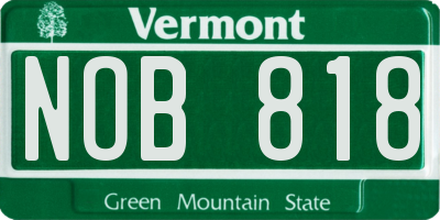 VT license plate NOB818